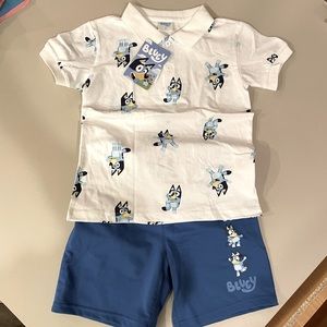 NWT Bluey polo and shorts